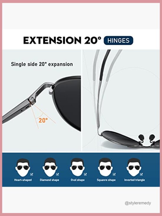Polarized Aviator Sunglasses Metal Frame UV400 Protection Driving Fishing
